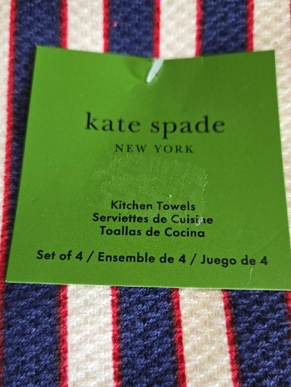 Kate Spade Navy, White & Red Striped Kitchen Towels